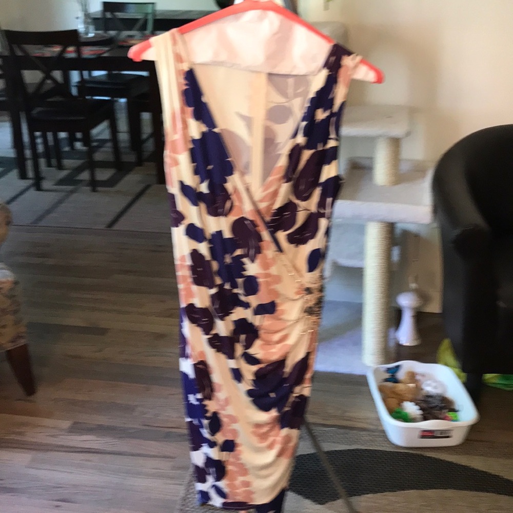 Blumarine pur/pk/cream cocktail dress 44